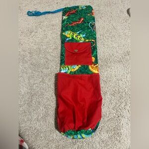 Colorful Lizard Print Bag with Red Pocket